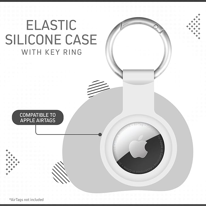 CHARGEWORX Air Tag Holder 4-Pack – Silicone Protective Keychain Holders for Apple Air Tags