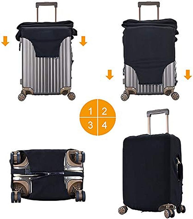 Vincent Van Gogh Starry Sky Night Luggage Cover Washable Suitcase Protector, Luggage Tag Travel Birthday Gifts For Men Women (M 22-25 Inch Luggage)