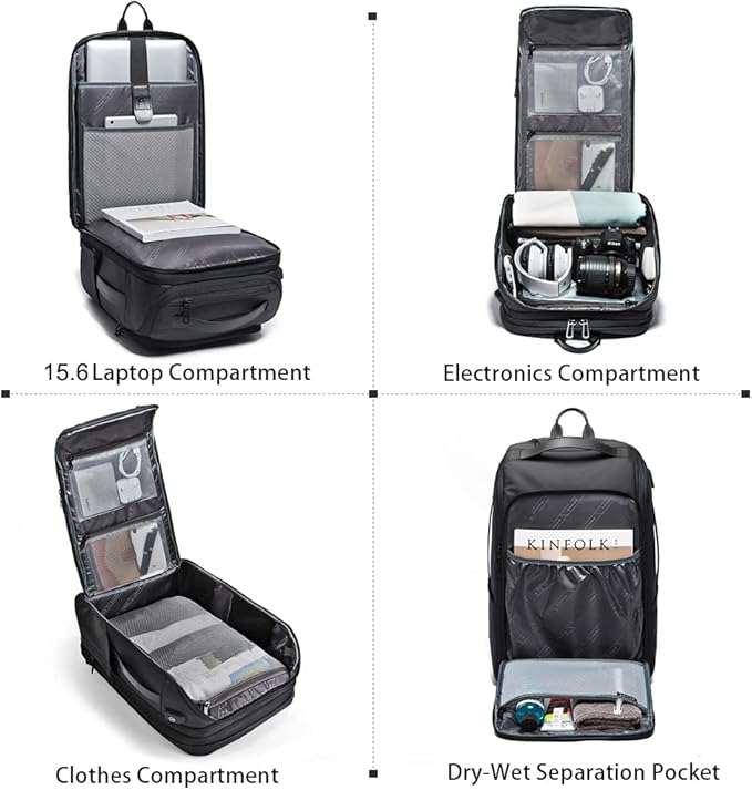 BANGE Travel Backpacks,Weekender Carry On Backpack, Waterproof Men's Business Laptop Backpack for 15.6inch