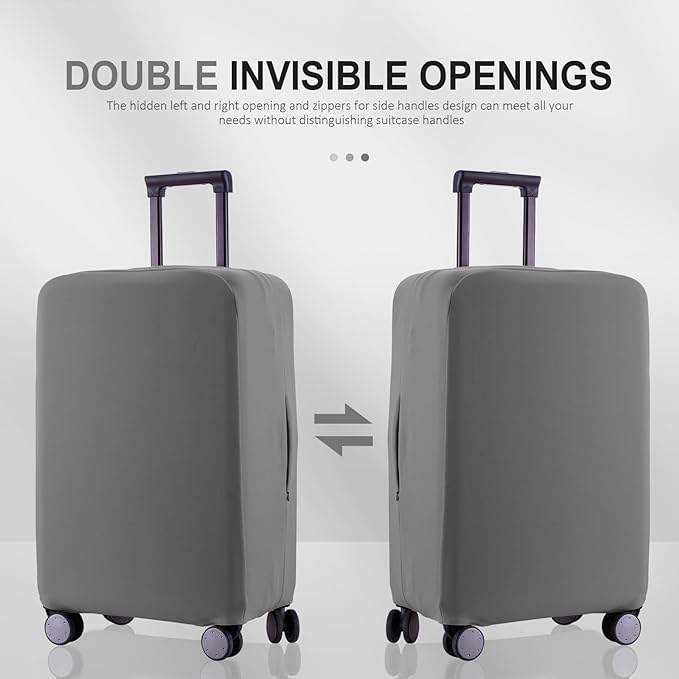 Travel Luggage Cover Suitcase Protector Scratch-Resistant Fit 19-31 Inch Suitcase, Not Included Suitcase (Slate Gray, XL(28-29 inch))