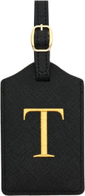 PU Leather Luggage Tag for Suitcase, Baggage, Handbag, Travel Bag With Name Card & Privacy Cover (T)
