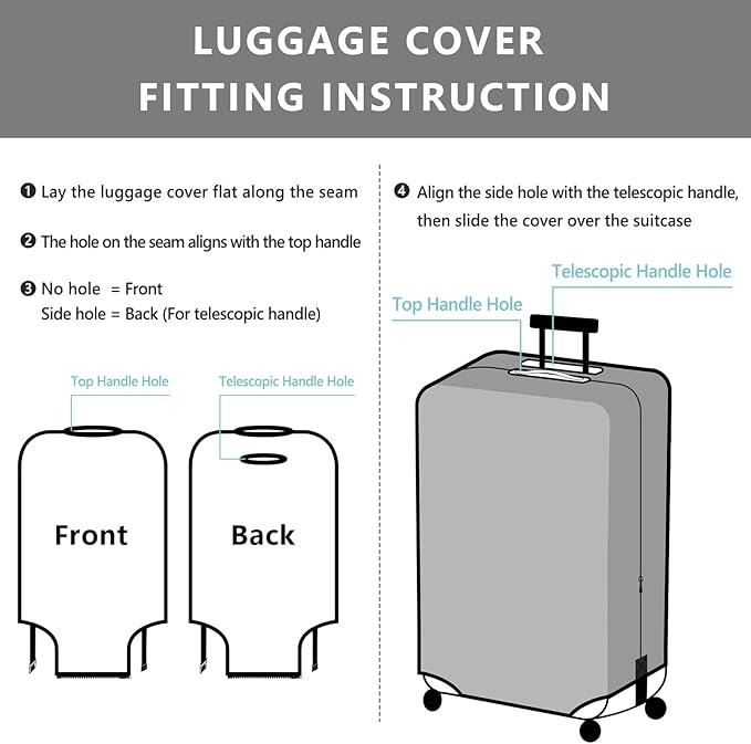 Travelkin Luggage Covers For Suitcase Tsa Approved,Suitcase Cover Protector Fit 18-32 Inch Luggage (Spring, XL)