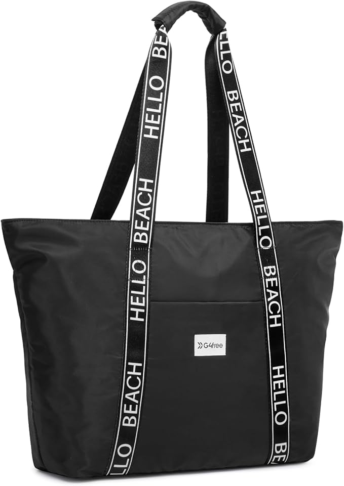 G4Free Beach Bag, Waterproof Beach Bags for Women, Personalized Strap Tote Bag for Women Birthday Gifts