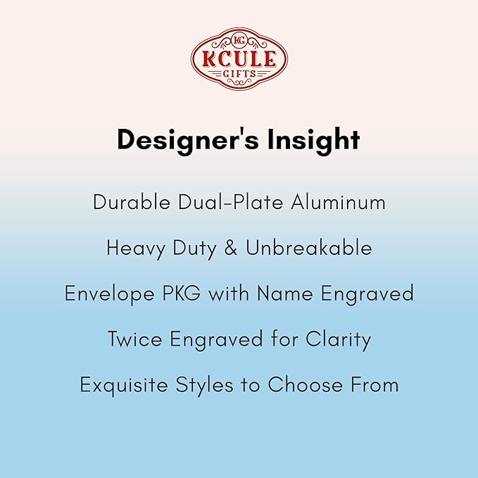 Personalized Luggage Tags: Custom Metal Luggage Tags for Suitcases, Backpacks and Bags with Your Personalized Text (Orange)