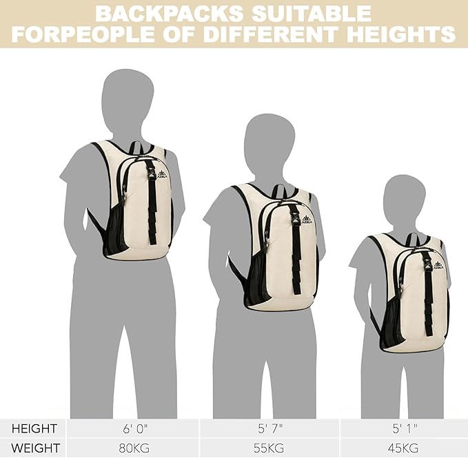 Seektop 15L Small Hiking Backpack for Women Men, Foldable Packable Backpack with Phone Pocket, Lightweight Travel Daypack for Hiking Camping Outdoor (Beige)
