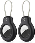 for AirTag Holder Case with Keychain, Air Tags-2 Pack for Apple Air Tag Holder with Wire Cable Lock Key Ring Chain Air Tagholder Accessories for GPS Item Tracker Kids,Keys,Luggage