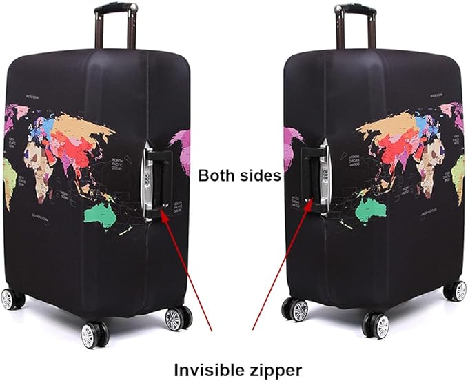 MosaiRudo Thicker Luggage Cover Elastic Suitcase Cover Protector Fits 18-32 Inch Suitcase Travel Accessories (TKM0078, S)