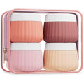Travel Containers for Toiletries 4 Pack, TSA Approved Travel Size Toiletries, Portable Size Containers, With Clear Bag Leak Proof Silicone Jars, Essentials Creams Jars Carrying Small Items
