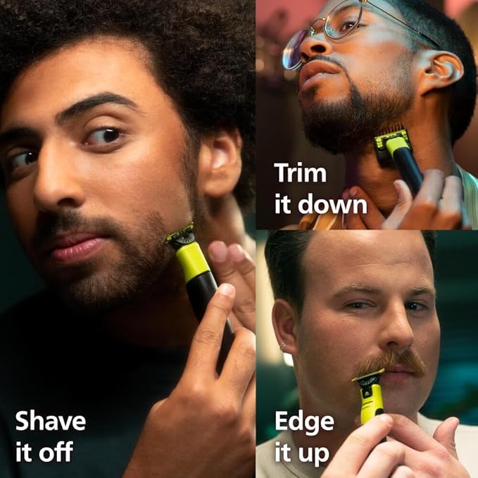 Philips Norelco OneBlade 360 with Connectivity Hybrid Face + Body, Electric Beard Trimmer, Shaver and Body Groomer with 360 Blade Tech, 1x360 Blade, 5-in-1 Comb, Body Kit, Travel Case, Model QP4631/90