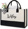 TOPDesign Canvas Tote Bag, Bridal Shower Gifts for Bride, Wedding Bachelorette Bride Gifts Shoulder Bag
