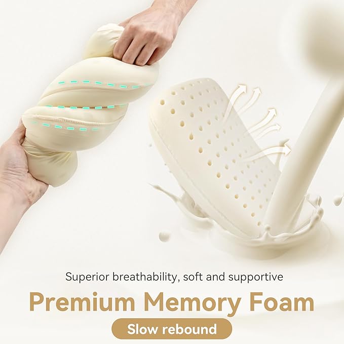 HIKEMAN Camping Memory Foam Pillow - Ultralight Travel Pillow,Backpacking Pillow with Removable Cover,Ergonomic Pillows,Neck Lumbar Support for Outdoor Camp,Sport,Hiking,Backpacking Sleep (Brown)