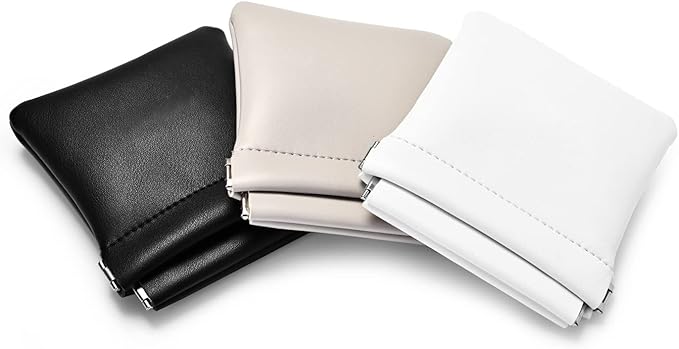 PU Leather Jewelry Travel Bag Leather Jewelry Pouch Christmas,Wedding Party Favor Gift Bag (S, Grey)