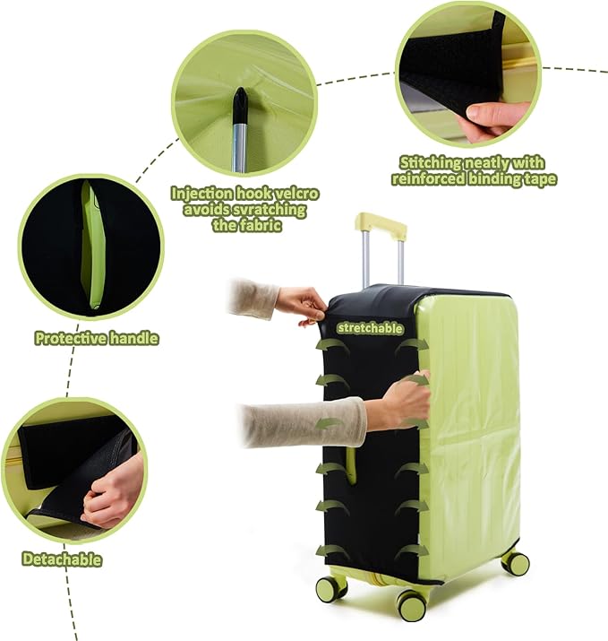 Clear Luggage Cover Protectors For Suitcases,Elastic Transparent waterproof PVC Suitcase Covers Protector Fit 20-30 Inch wheeled Luggage (20")