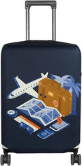 HYPER VENTURE Washable Luggage Cover - Fashion Suitcase Protector Fits 27-30 Inch Luggage (Journey, L)