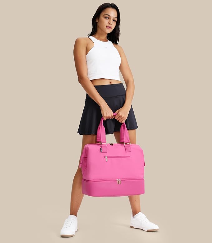 Weekender Bags for Women, Large Travel Duffel Bag with Shoes Compartment, Carry On Overnight Tote Bags with Toiletry Bags, Hospital Bags for Labor and Delivery