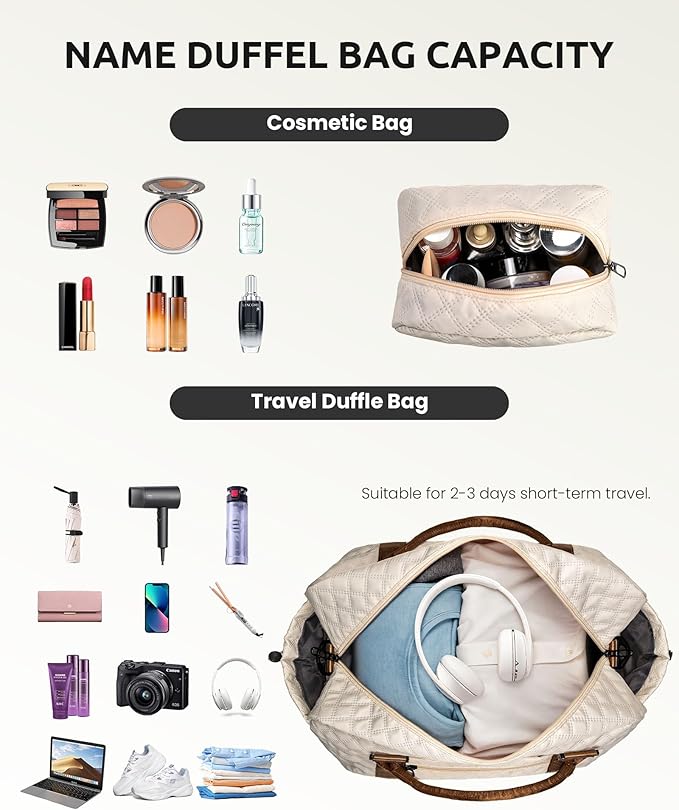 Women Birthday Gift Ideas Teen Girls-Duffle Bag with Shoe Compartment, Personalized Weekender Bag, Monogram Overnight Bag, Letter Travel Bag with Makeup Bag, Birthday Gift for Kids (Letter O)