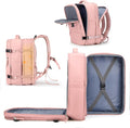 coowoz Large Travel Backpack For Women Men, Carry On Backpack,Hiking Backpack Waterproof Outdoor Sports Rucksack Casual Daypack Expandable Heavy Duty Extra large Backpack Pink Expansion