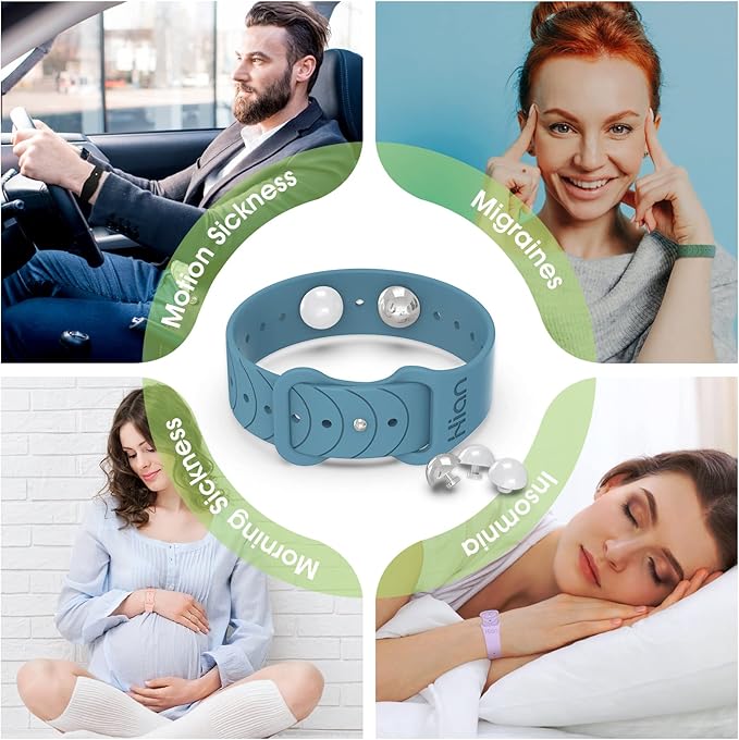 Motion Sickness Bracelets Sea Sickness Wristbands for Motion Sickness / Morning Sickness /Pregnancy Nausea Anti Nausea Bands Acupressure Wristband Motion Sickness Bands(3Pairs-Black+Pink+Transparent)