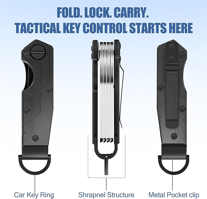 Key Organizer for Men Compact Key Holder Minimalist Key Case Metal Key Chain Key Holder for Keychain Secures 2-5 Keys