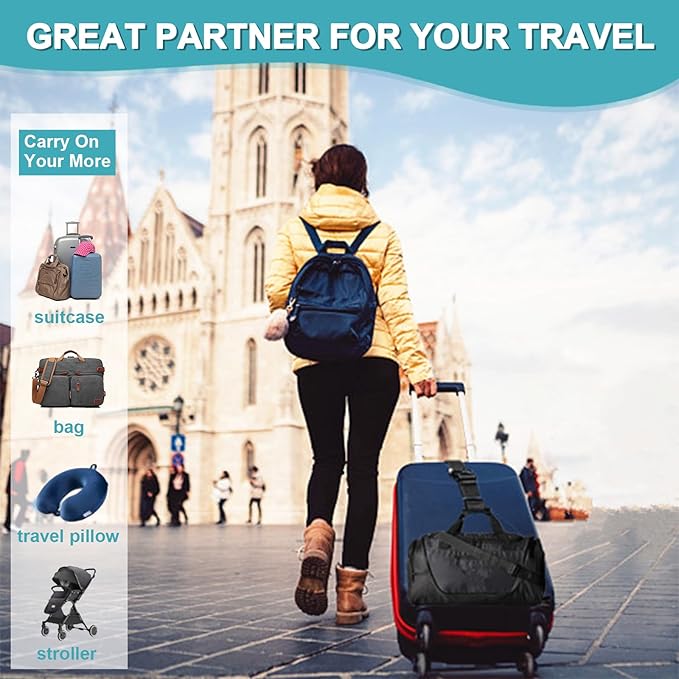 4Pack Luggage Straps Add Bag Luggage Straps to Connect Two Suitcases, Adjustable Luggage Belt Connector for Carry On, Travel Attachment Accessories to Hold Suitcases Together, Green