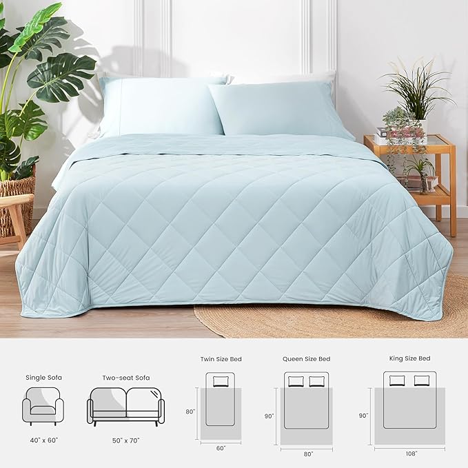 Cozy Bliss Cooling Throw Blanket for Hot Sleepers, Q-Max 0.4 Cooling Comfort 50x70, Cold Blankets for Night Sweats Sleeping, Ultra-Cool Lightweight Breathable Summer Blanket for Bed Travel