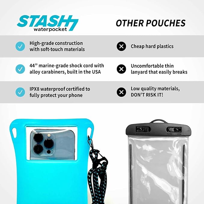 Waterproof Phone Pouch w/Long Lanyard | IPX8 Adventure Grade Cellphone Dry Bag Case, Fits iPhone 15 Pro Max,14 Pro Max, 13 Pro Max, XS, XR, Galaxy S21, for Snorkeling, Kayaking, Cruise Orange