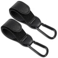 Xindojuz 2 PCS Stroller Hooks for Bags, Multipurpose Stroller Straps with Large Carabiner Clip for Hanging Diaper Bag and Strollers Organizer Accessories for Wheelchair, Shopping and Pet Carts (Black)