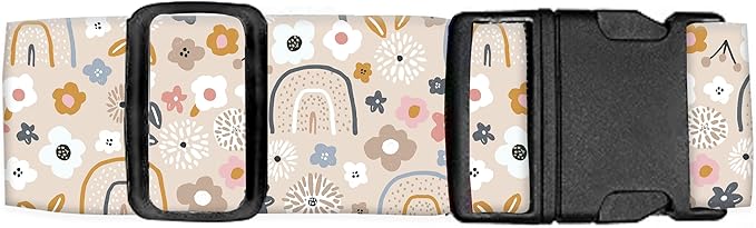 Luggage Straps for Suitcases Travel Belt Accessories, Cute Suitcase Strap, Adjustable Luggage Belt Strap, Heavy Duty with Quick-Release Buckle Luggage Strap Pink Cute Boho Rainbows