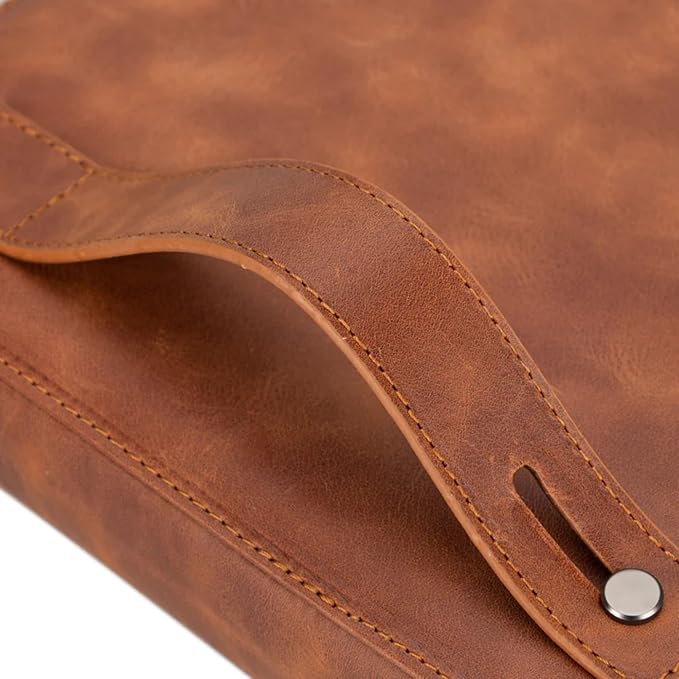 Medicine Handmade Leather Cable Organizer Bag – Full-Grain Leather Travel Tech Case for Cords, Chargers & Accessories – Zippered Storage for Men & Women (Tiguan Tan)