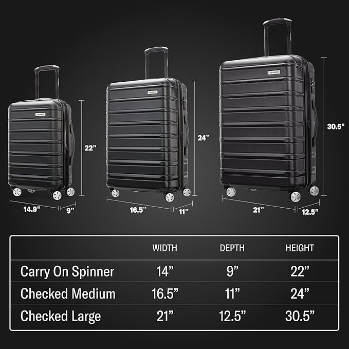 Samsonite Omni 2 Hardside Expandable Luggage with Spinner Wheels, Checked-Medium 24-Inch, Purple