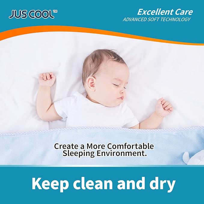 JUS COOL Baby Disposable Changing Pads, 24”x 24”(100 Count) Underpads Portable Diaper Changing Pads, Soft Bed Pads Ultra Absorbent and Waterproof