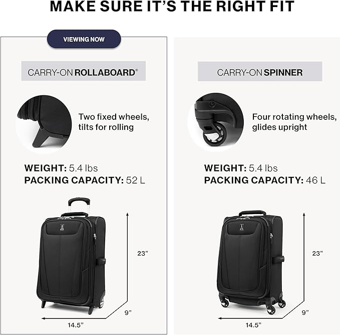Travelpro Maxlite 5 Softside Expandable Upright 2 Wheel Carry on Luggage, Lightweight Suitcase, Men and Women, Azure Blue, Carry On 22-Inch