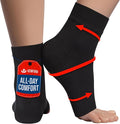 KEMFORD Ankle Compression Sleeve - Plantar Fasciitis Braces - Open Toe Compression Socks for Swelling, Sprain, Neuropathy, Foot Arch Support for Men and Women - 20-30mmhg, M, Black