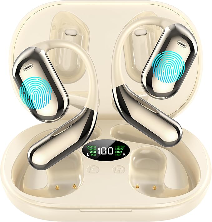 AI Language Translator Earbuds Real Time, 3-in-1 Translation Earbuds 134 Languages & Accents and Long Battery Life, HF Sound, Spanish/English Audífonos Traductores for Travel Business Learning, Beige
