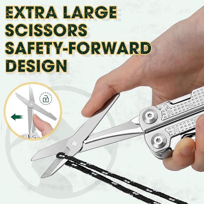 Multitools Pliers Pro, Upgraded Multi Tool With Damascus Knife, Replaceable Wire Cutters and Screwdirver Set, Foldable Multitools with Scissors, Screwdriver, Ideal for Camping,Survival, Repair