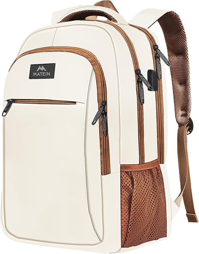 MATEIN 15.6inch Travel Laptop Backpack, Cute Anti Theft Slim Sturdy Laptops Backpack with USB Charging Port, Water Resistant College Computer Bag Gift for Men & Women Nurse