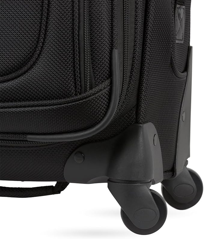 SwissGear Sion Softside Expandable Luggage, Black, Checked-Large 29-Inch