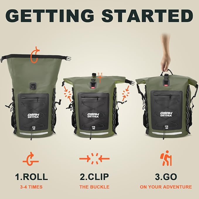 Waterproof Backpack Dry Bag 35L/55L/85L – Heavy Duty Roll-Top Hiking Backpack Sack Keeps Gear Dry for Travel, Kayaking, Boating, Camping, Rafting and Fishing