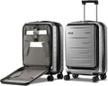 Expandable Carry On Luggage Airline Approved, 20 Inch Lightweight ABS+PC Hard Shell Suitcases with Front Pocket, Spinner Wheels, TSA Lock (Dark Gray, 1PC)