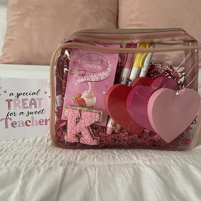 PACKISM Valentines Day Gifts for Him Her - Clear Makeup Bag, 2 Pack TSA Approved Toiletry Bag Quart Size Bag, Travel Makeup Cosmetic Bag for Women Clear Toiletry Bag, Rose Red
