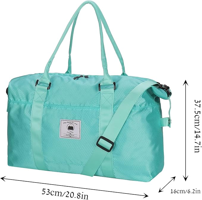 Travel Duffle Bag, Waterproof Sport Tote Gym Bag for Women Men, Overnight Weekender Carry On Bag with Wet Pocket