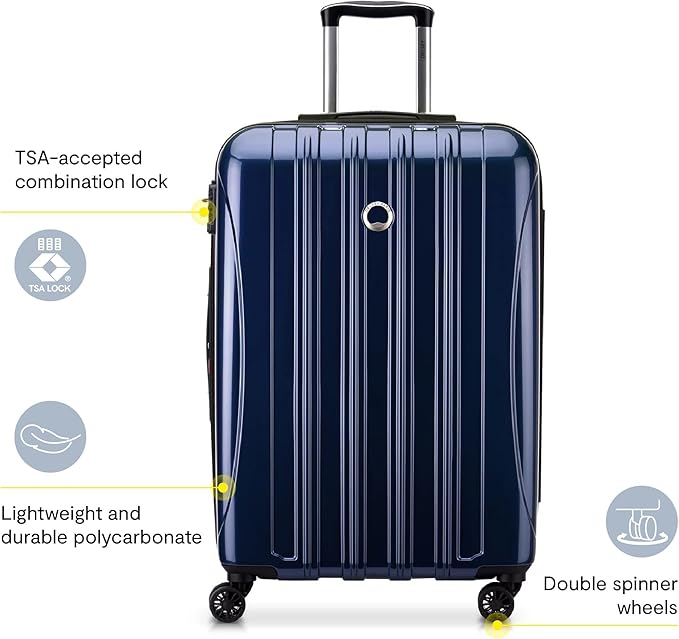 DELSEY PARIS Helium Aero Hardside Expandable Luggage with Spinner Wheels, Peony Pink, 2-Piece Set (21/24)