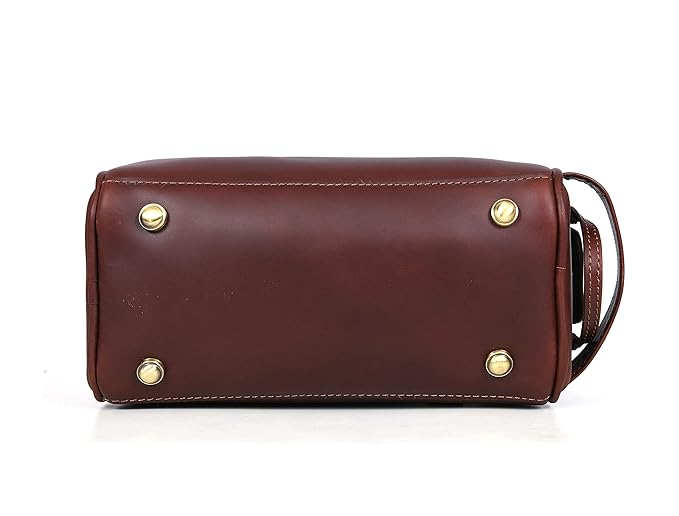 10" Premium Leather Toiletry Travel Pouch With Waterproof Lining | King-Size Handcrafted Vintage Dopp - Kit Gift for Father's Day By Aaron Leather Goods