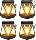 KOOPER 4 Pack Solar Lanterns Outdoor Waterproof, Upgraded Black Metal Hanging Solar Lights Outdoor Lanterns Decorative for Yard Patio Table Pathway Garden Decor