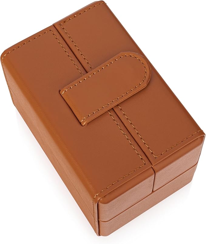 Single Travel Watch Case - Vintage Inspired - Exterior, Soft Microfiber Lining, Fits Up to 42mm Watches - Vegan Leather - Reliable Storage for Home or Travel