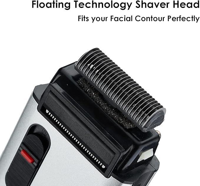 Retro Electric Razors for Men with Beard Trimmer, Rechargeable Mens Gold Foil Shavers, Strong Power (Sliver)