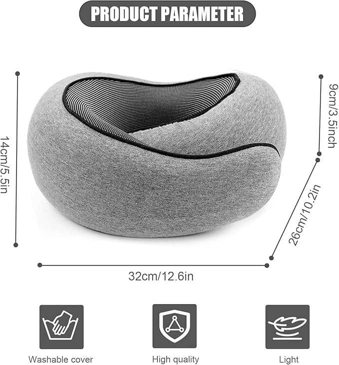 RURING Travel Pillows for Airplanes, Travel Neck Pillow Travel Pillow, Neck Pillow Airplane Memory Foam 360 Degree Support Stowable Pillows for Airplanes Offices and Cars (Dark Blue)