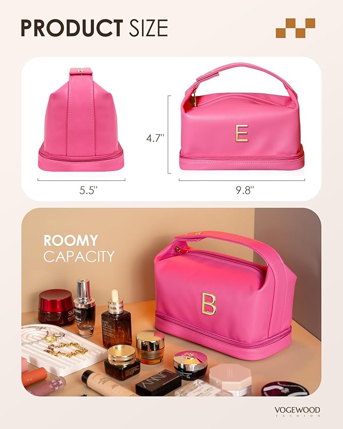 Cute Gifts for Preteen, Personalized Makeup Bag with Handle, Cute Gifts for Women Cosmetic Bag with Makeup Brush Organizer, Cute Cosmetic Pouch for Women, Gifts for Friends Female Mom