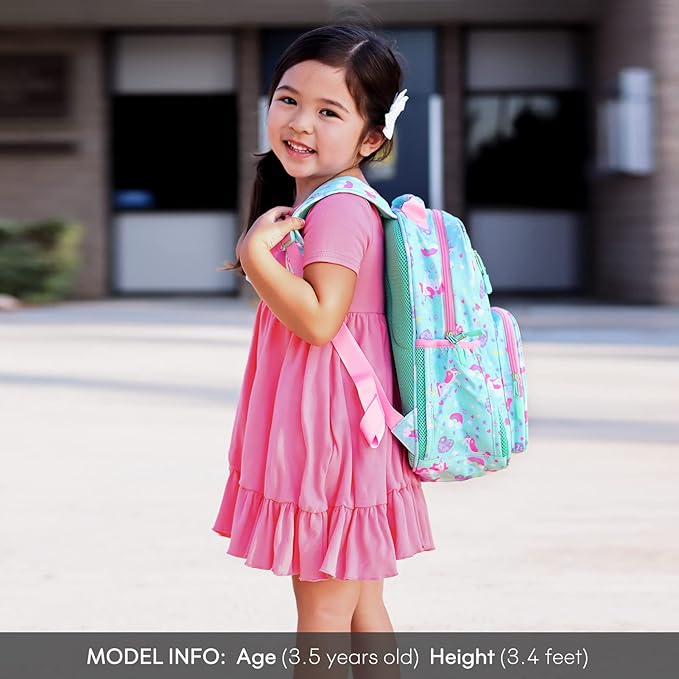mibasies Girls Backpack 5-8: Lightweight Kids Backpacks for Girls - Girl Bookbag for Elementary School - Magical Unicorn