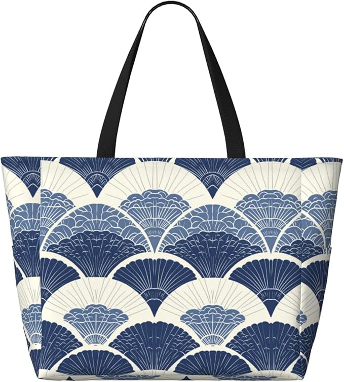 Beach Bag for Women Beach Tote Bag Waterproof Sandproof Large Bags with Zipper Big Capacity for Vacation Travel